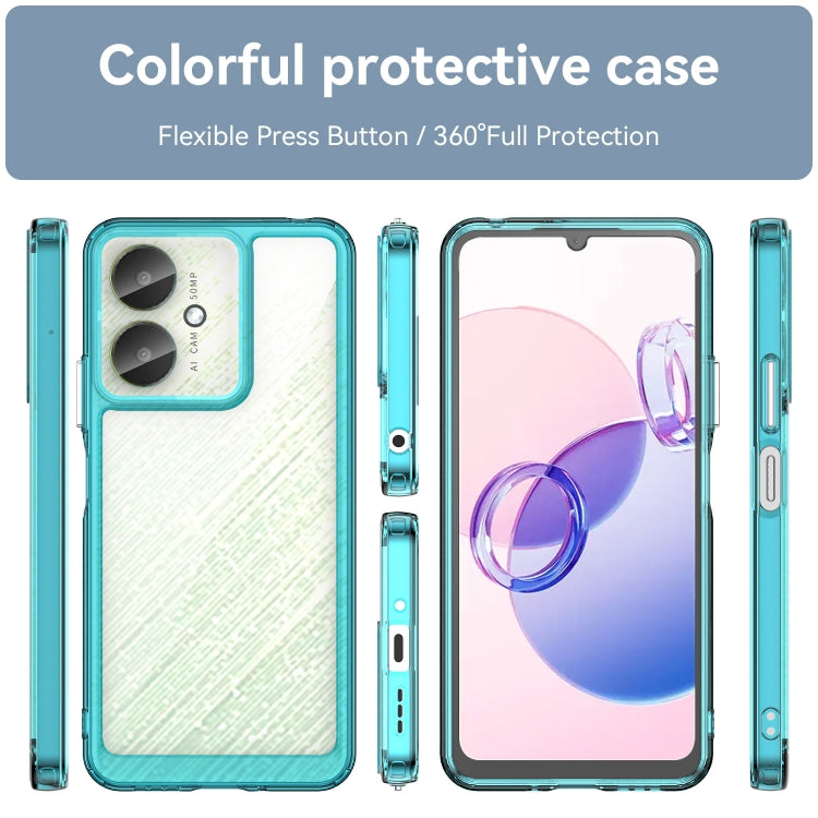 For Xiaomi Poco C65 Colorful Series Acrylic Hybrid TPU Phone Case(Transparent Blue) - Xiaomi Cases by PMC Jewellery | Online Shopping South Africa | PMC Jewellery | Buy Now Pay Later Mobicred