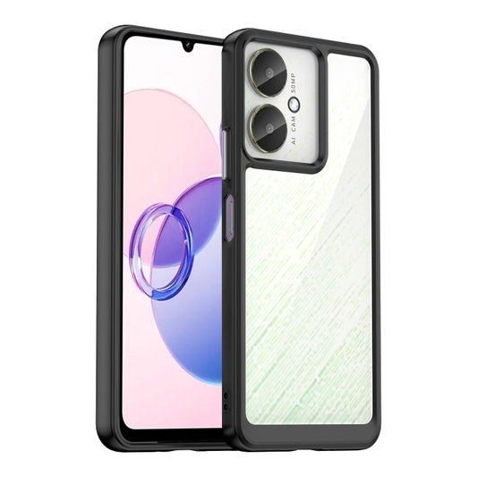 For Xiaomi Poco C65 Colorful Series Acrylic Hybrid TPU Phone Case(Black) - Xiaomi Cases by PMC Jewellery | Online Shopping South Africa | PMC Jewellery | Buy Now Pay Later Mobicred