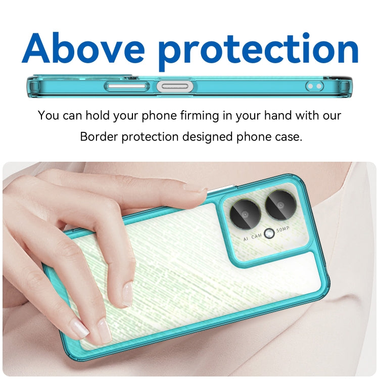 For Xiaomi Poco M6 Colorful Series Acrylic Hybrid TPU Phone Case(Transparent Blue) - Xiaomi Cases by PMC Jewellery | Online Shopping South Africa | PMC Jewellery | Buy Now Pay Later Mobicred