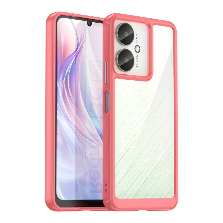 For Xiaomi Redmi 13R 5G Colorful Series Acrylic Hybrid TPU Phone Case(Red) - 13R Cases by PMC Jewellery | Online Shopping South Africa | PMC Jewellery | Buy Now Pay Later Mobicred