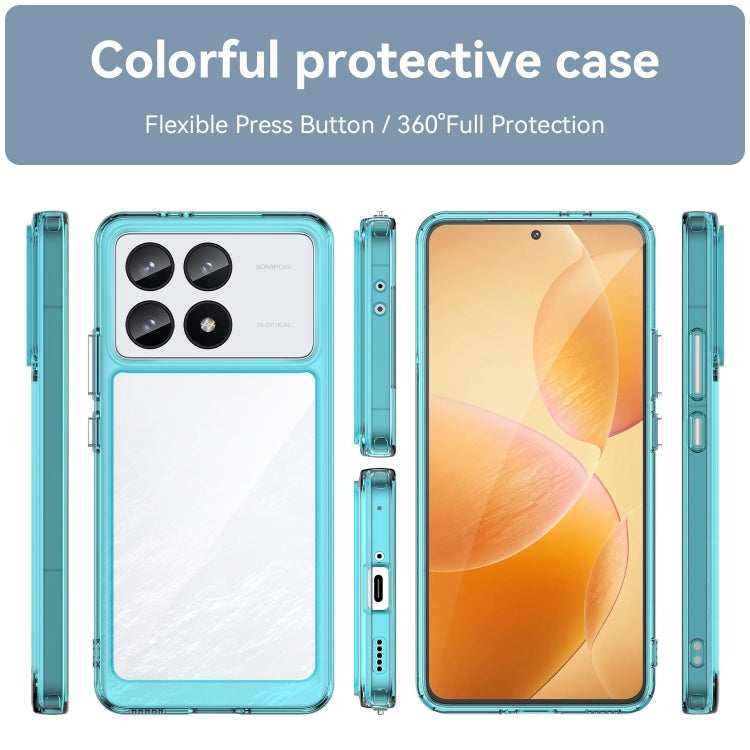 For Xiaomi Redmi K70 Pro Colorful Series Acrylic Hybrid TPU Phone Case(Transparent Blue) - K70 Pro Cases by PMC Jewellery | Online Shopping South Africa | PMC Jewellery | Buy Now Pay Later Mobicred