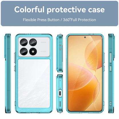 For Xiaomi Redmi K70 Pro Colorful Series Acrylic Hybrid TPU Phone Case(Transparent Blue) - K70 Pro Cases by PMC Jewellery | Online Shopping South Africa | PMC Jewellery | Buy Now Pay Later Mobicred