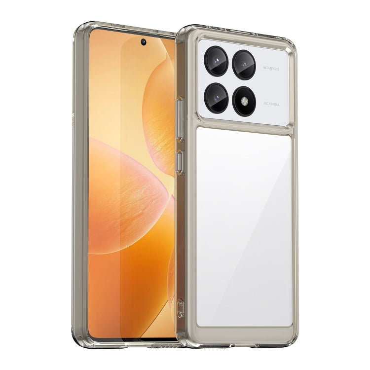 For Xiaomi Redmi K70E Colorful Series Acrylic Hybrid TPU Phone Case(Transparent Grey) - K70E Cases by PMC Jewellery | Online Shopping South Africa | PMC Jewellery | Buy Now Pay Later Mobicred