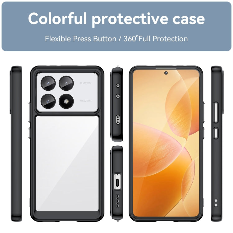 For Xiaomi Redmi K70E Colorful Series Acrylic Hybrid TPU Phone Case(Black) - K70E Cases by PMC Jewellery | Online Shopping South Africa | PMC Jewellery