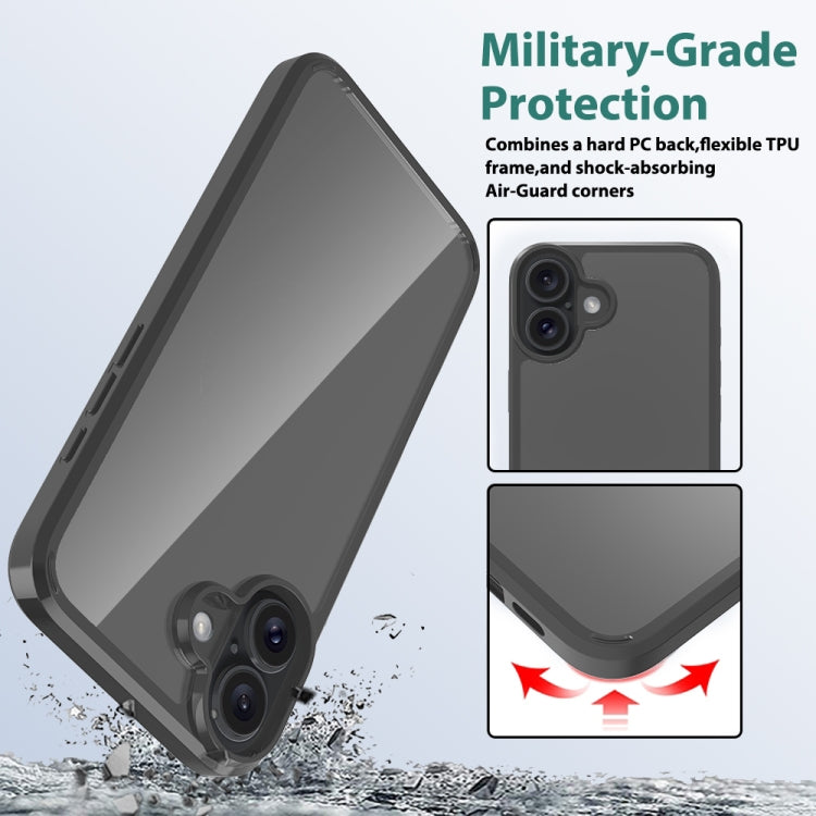 For iPhone 16 Plus Scratchproof Acrylic TPU Phone Case(Black) - iPhone 16 Plus Cases by PMC Jewellery | Online Shopping South Africa | PMC Jewellery | Buy Now Pay Later Mobicred