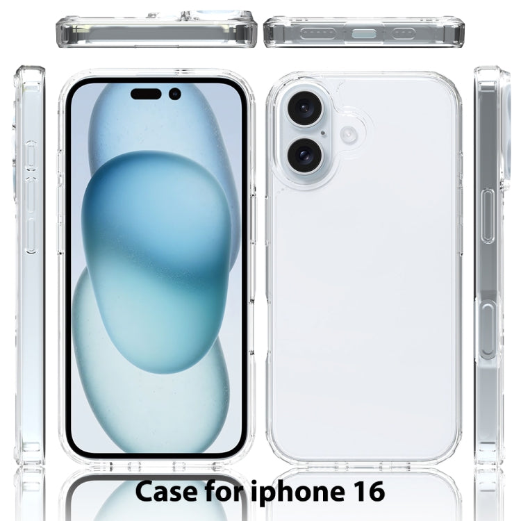 For iPhone 16 Scratchproof Acrylic TPU Phone Case(Black) - iPhone 16 Cases by PMC TechLife | Online Shopping South Africa | PMC TechLife | Buy Now Pay Later Mobicred