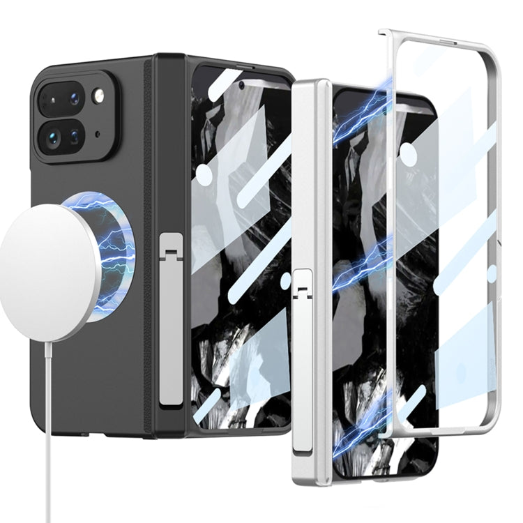 For Google Pixel 9 Pro Fold GKK Integrated Magsafe Fold Hinge Full Coverage Phone Case with Holder(White) - free shipping - PMC Jewellery - Order now!