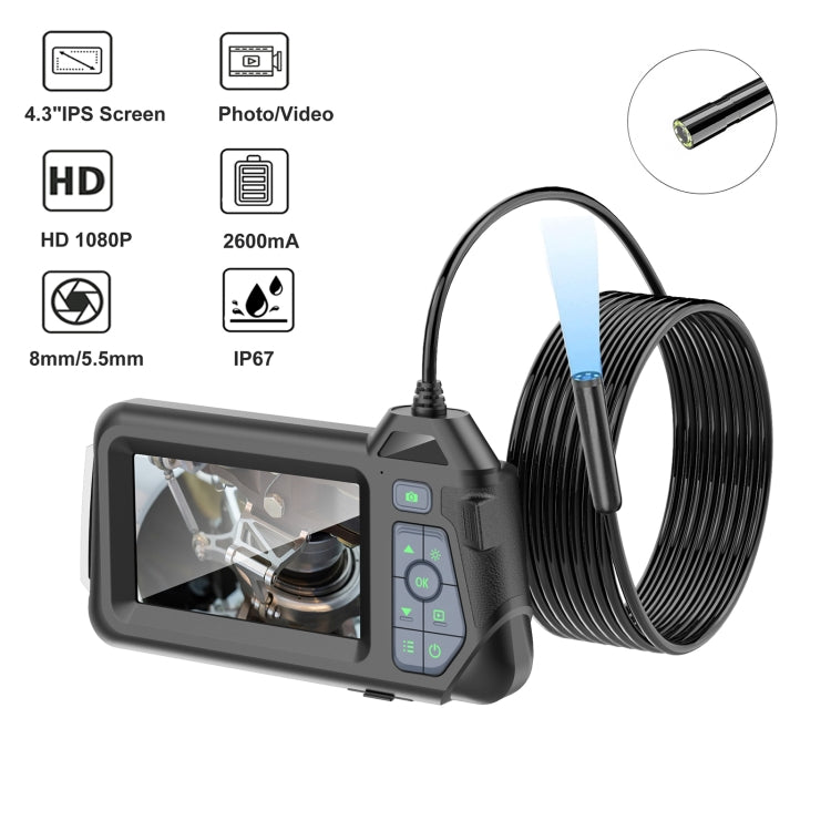 M60 4.3 inch Single Camera with Screen Endoscope, Length:5m(5.5mm) -  by PMC TechLife | Online Shopping South Africa | PMC TechLife | Buy Now Pay Later Mobicred