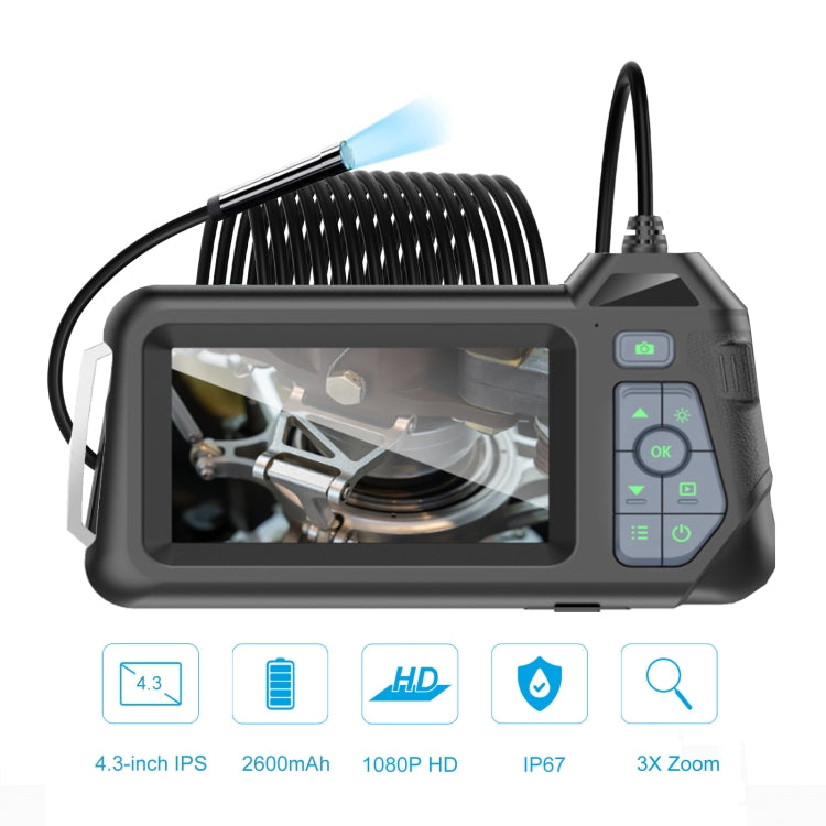 M60 4.3 inch Single Camera with Screen Endoscope, Length:10m(8mm) -  by PMC TechLife | Online Shopping South Africa | PMC TechLife | Buy Now Pay Later Mobicred