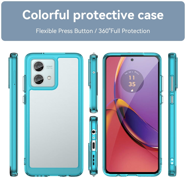 For Motorola Moto G84 Colorful Series Acrylic Hybrid TPU Phone Case(Transparent Blue) - Motorola Cases by PMC Jewellery | Online Shopping South Africa | PMC Jewellery | Buy Now Pay Later Mobicred