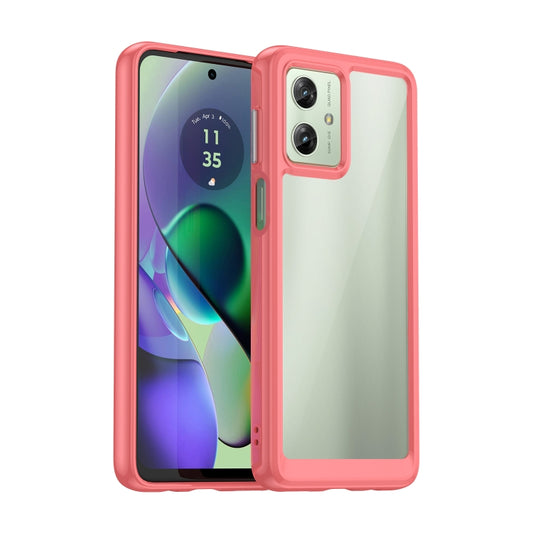 For Motorola Moto G54 Global Colorful Series Acrylic Hybrid TPU Phone Case(Red) - Motorola Cases by PMC Jewellery | Online Shopping South Africa | PMC Jewellery | Buy Now Pay Later Mobicred