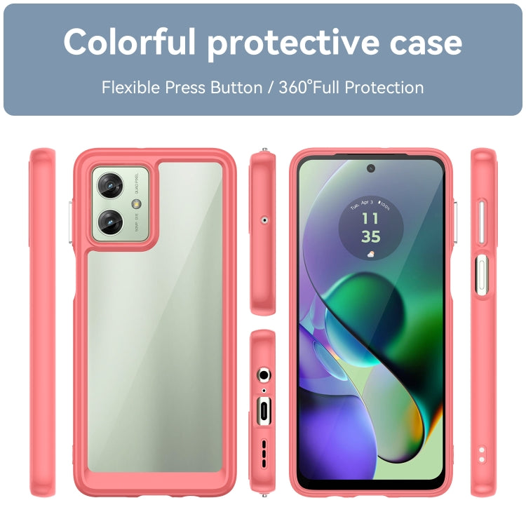 For Motorola Moto G54 Global Colorful Series Acrylic Hybrid TPU Phone Case(Red) - Motorola Cases by PMC Jewellery | Online Shopping South Africa | PMC Jewellery | Buy Now Pay Later Mobicred