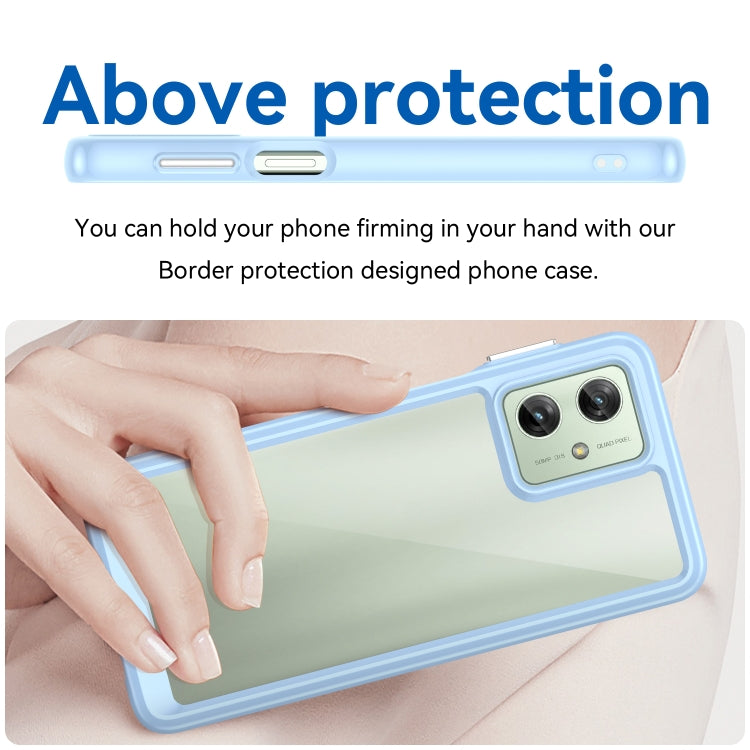 For Motorola Moto G54 Global Colorful Series Acrylic Hybrid TPU Phone Case(Blue) - Motorola Cases by PMC Jewellery | Online Shopping South Africa | PMC Jewellery | Buy Now Pay Later Mobicred