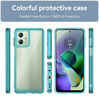 For Motorola Moto G54 Global Colorful Series Acrylic Hybrid TPU Phone Case(Transparent Blue) - Motorola Cases by PMC Jewellery | Online Shopping South Africa | PMC Jewellery | Buy Now Pay Later Mobicred