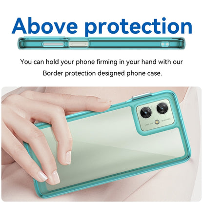 For Motorola Moto G54 Global Colorful Series Acrylic Hybrid TPU Phone Case(Transparent Blue) - Motorola Cases by PMC Jewellery | Online Shopping South Africa | PMC Jewellery | Buy Now Pay Later Mobicred