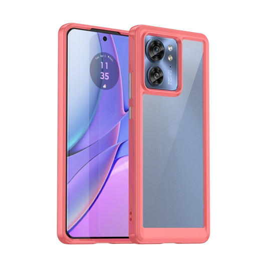 For Motorola Edge 2023 US Colorful Series Acrylic Hybrid TPU Phone Case(Red) - Motorola Cases by PMC Jewellery | Online Shopping South Africa | PMC Jewellery | Buy Now Pay Later Mobicred