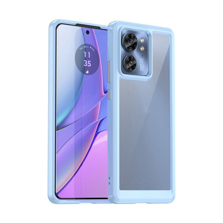 For Motorola Edge 2023 US Colorful Series Acrylic Hybrid TPU Phone Case(Blue) - Motorola Cases by PMC Jewellery | Online Shopping South Africa | PMC Jewellery | Buy Now Pay Later Mobicred