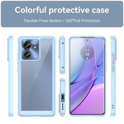 For Motorola Edge 2023 US Colorful Series Acrylic Hybrid TPU Phone Case(Blue) - Motorola Cases by PMC Jewellery | Online Shopping South Africa | PMC Jewellery | Buy Now Pay Later Mobicred