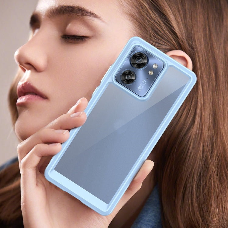 For Motorola Edge 2023 US Colorful Series Acrylic Hybrid TPU Phone Case(Blue) - Motorola Cases by PMC Jewellery | Online Shopping South Africa | PMC Jewellery | Buy Now Pay Later Mobicred