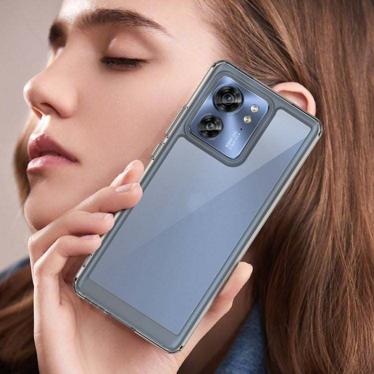 For Motorola Edge 2023 US Colorful Series Acrylic Hybrid TPU Phone Case(Transparent Grey) - Motorola Cases by PMC Jewellery | Online Shopping South Africa | PMC Jewellery | Buy Now Pay Later Mobicred