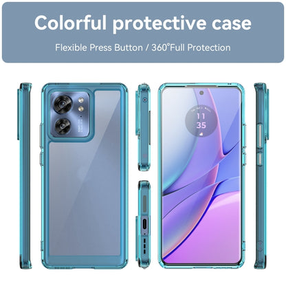 For Motorola Edge 2023 US Colorful Series Acrylic Hybrid TPU Phone Case(Transparent Blue) - Motorola Cases by PMC Jewellery | Online Shopping South Africa | PMC Jewellery | Buy Now Pay Later Mobicred