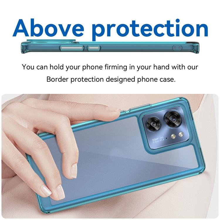 For Motorola Edge 2023 US Colorful Series Acrylic Hybrid TPU Phone Case(Transparent Blue) - Motorola Cases by PMC Jewellery | Online Shopping South Africa | PMC Jewellery | Buy Now Pay Later Mobicred