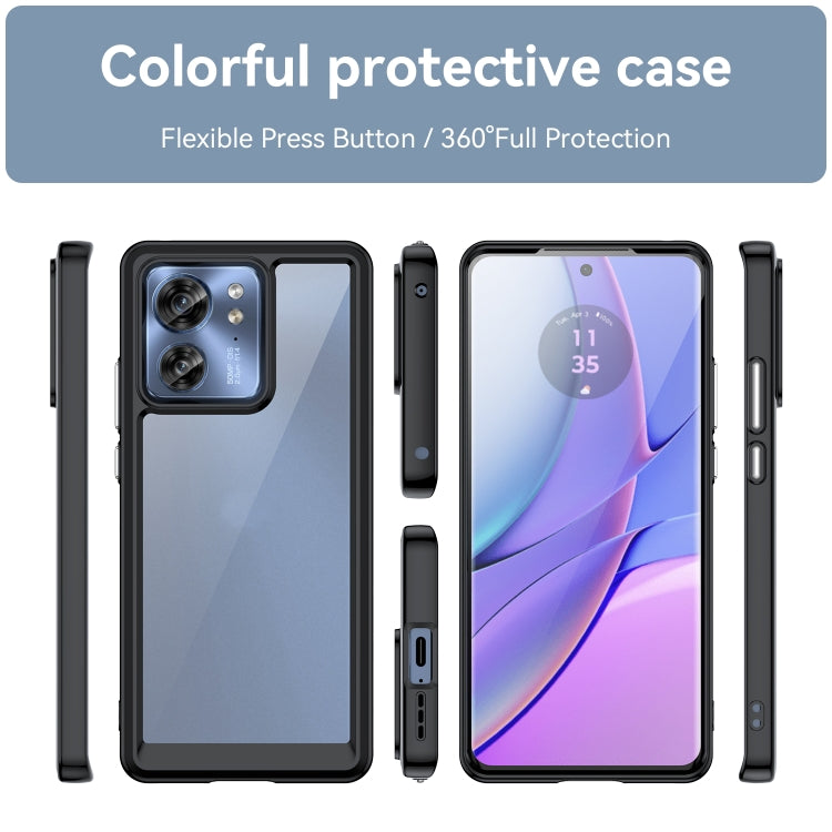 For Motorola Edge 2023 Global Colorful Series Acrylic Hybrid TPU Phone Case(Black) - Motorola Cases by PMC Jewellery | Online Shopping South Africa | PMC Jewellery | Buy Now Pay Later Mobicred