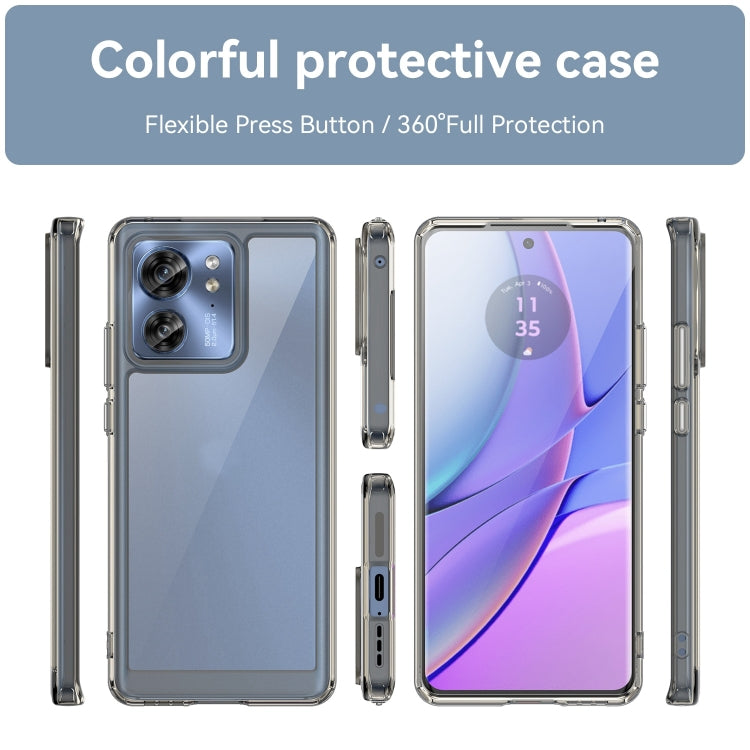 For Motorola Edge 2023 Global Colorful Series Acrylic Hybrid TPU Phone Case(Transparent Grey) - Motorola Cases by PMC Jewellery | Online Shopping South Africa | PMC Jewellery | Buy Now Pay Later Mobicred