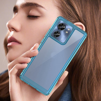 For Motorola Edge 2023 Global Colorful Series Acrylic Hybrid TPU Phone Case(Transparent Blue) - Motorola Cases by PMC Jewellery | Online Shopping South Africa | PMC Jewellery | Buy Now Pay Later Mobicred