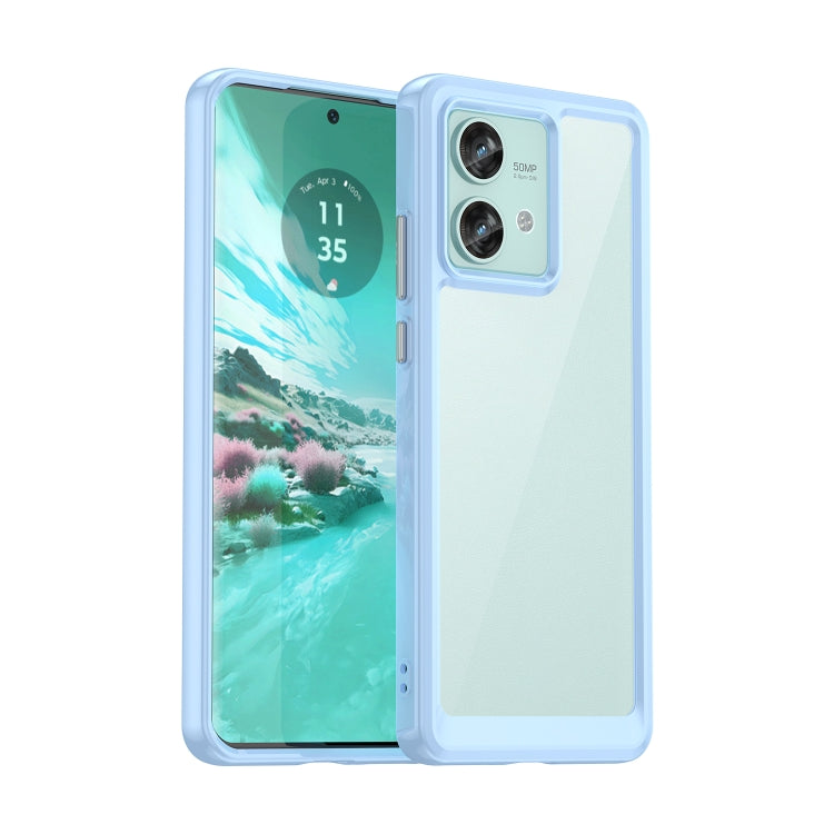 For Motorola Edge 40 Neo Colorful Series Acrylic Hybrid TPU Phone Case(Blue) - Motorola Cases by PMC Jewellery | Online Shopping South Africa | PMC Jewellery | Buy Now Pay Later Mobicred