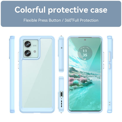 For Motorola Edge 40 Neo Colorful Series Acrylic Hybrid TPU Phone Case(Blue) - Motorola Cases by PMC Jewellery | Online Shopping South Africa | PMC Jewellery | Buy Now Pay Later Mobicred