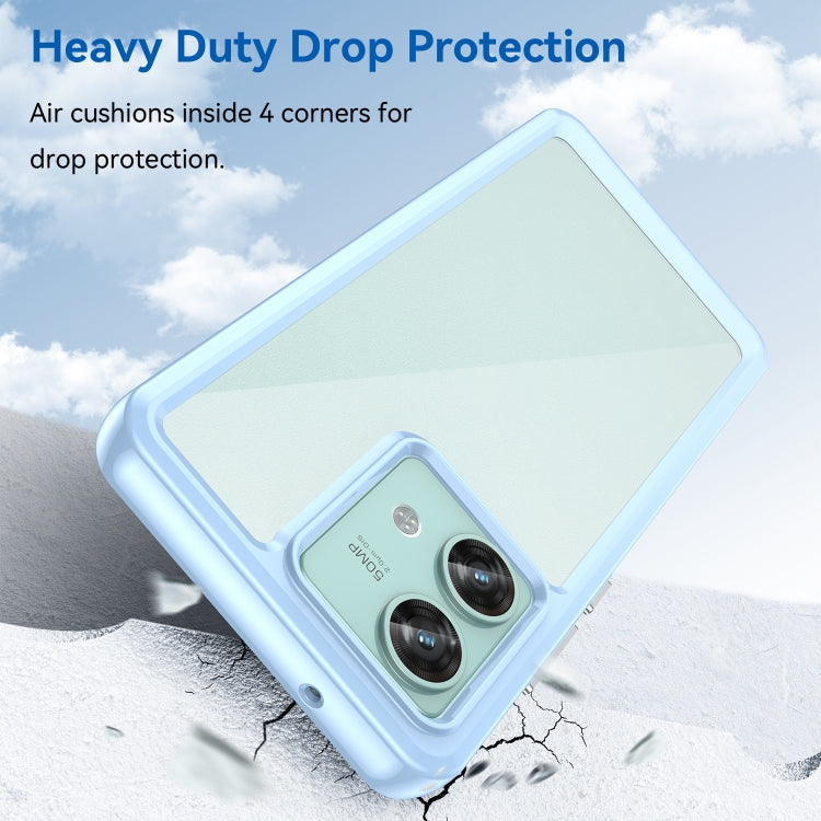 For Motorola Edge 40 Neo Colorful Series Acrylic Hybrid TPU Phone Case(Blue) - Motorola Cases by PMC Jewellery | Online Shopping South Africa | PMC Jewellery | Buy Now Pay Later Mobicred