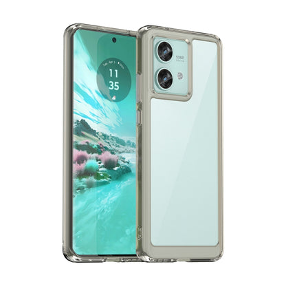 For Motorola Edge 40 Neo Colorful Series Acrylic Hybrid TPU Phone Case(Transparent Grey) - Motorola Cases by PMC Jewellery | Online Shopping South Africa | PMC Jewellery | Buy Now Pay Later Mobicred