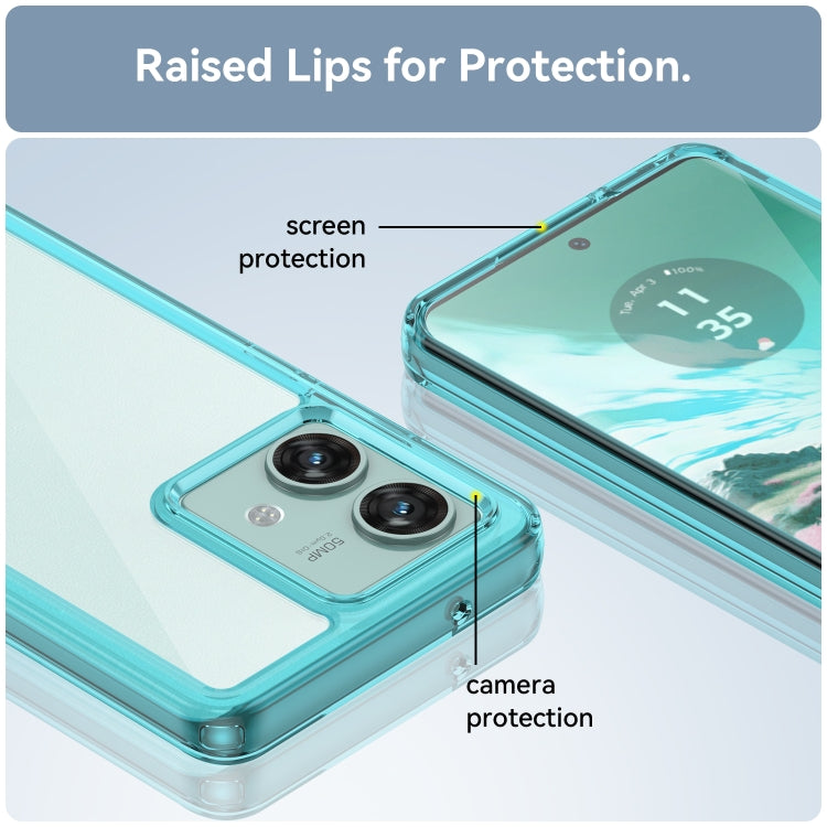 For Motorola Edge 40 Neo Colorful Series Acrylic Hybrid TPU Phone Case(Transparent Blue) - Motorola Cases by PMC Jewellery | Online Shopping South Africa | PMC Jewellery | Buy Now Pay Later Mobicred