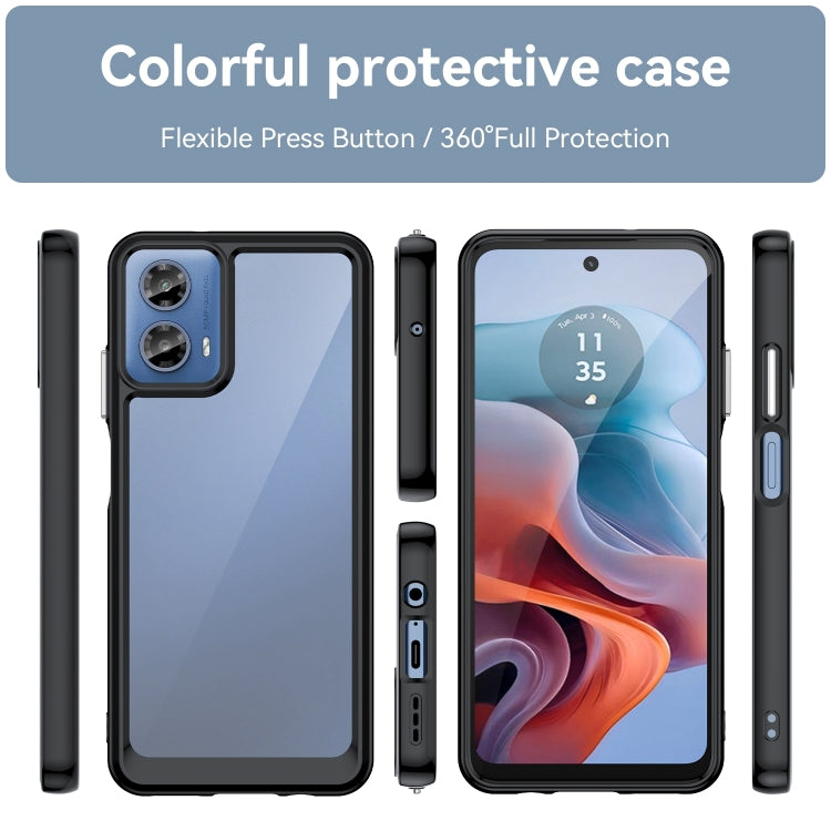 For Motorola Moto G34 Colorful Series Acrylic Hybrid TPU Phone Case(Black) - Motorola Cases by PMC Jewellery | Online Shopping South Africa | PMC Jewellery | Buy Now Pay Later Mobicred