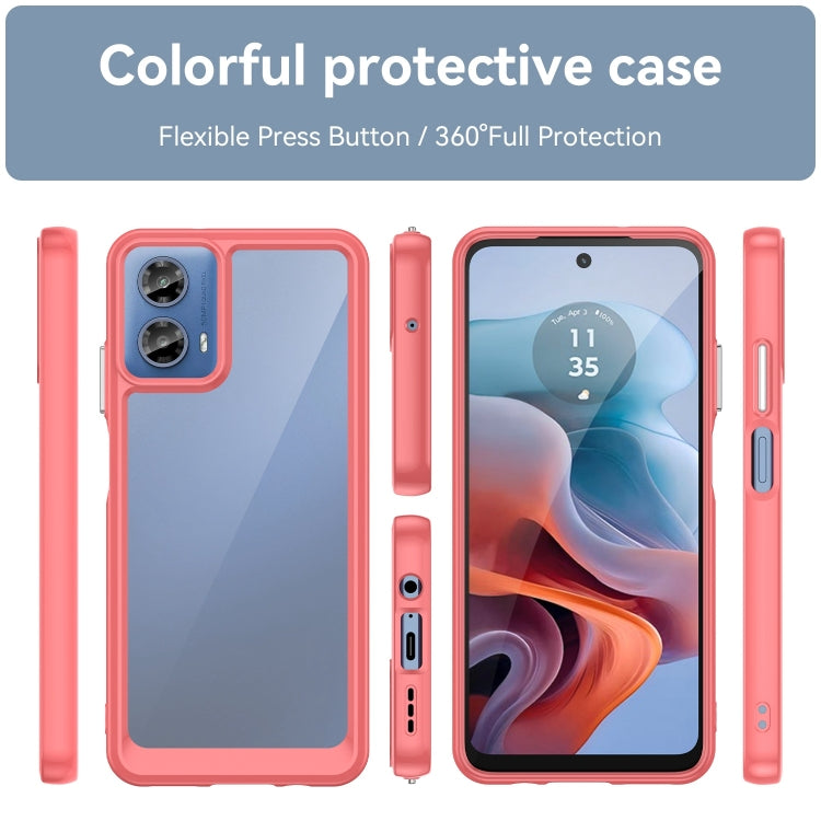 For Motorola Moto G34 Colorful Series Acrylic Hybrid TPU Phone Case(Red) - Motorola Cases by PMC Jewellery | Online Shopping South Africa | PMC Jewellery | Buy Now Pay Later Mobicred