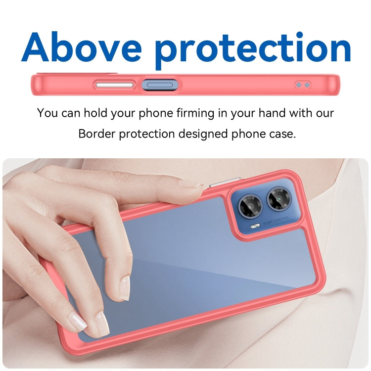 For Motorola Moto G34 Colorful Series Acrylic Hybrid TPU Phone Case(Red) - Motorola Cases by PMC Jewellery | Online Shopping South Africa | PMC Jewellery | Buy Now Pay Later Mobicred