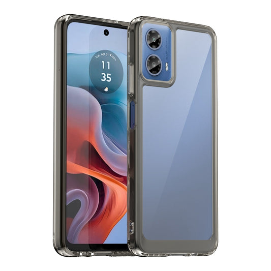 For Motorola Moto G34 Colorful Series Acrylic Hybrid TPU Phone Case(Transparent Grey) - Motorola Cases by PMC Jewellery | Online Shopping South Africa | PMC Jewellery | Buy Now Pay Later Mobicred