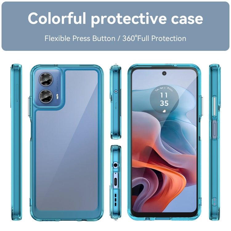 For Motorola Moto G34 Colorful Series Acrylic Hybrid TPU Phone Case(Transparent Blue) - Motorola Cases by PMC Jewellery | Online Shopping South Africa | PMC Jewellery | Buy Now Pay Later Mobicred