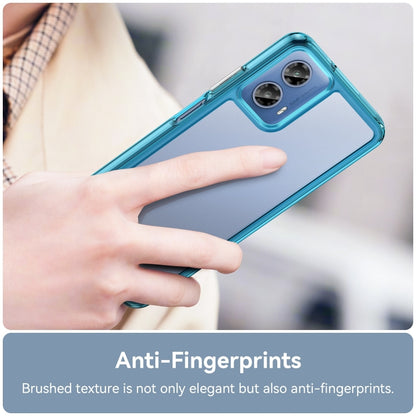 For Motorola Moto G34 Colorful Series Acrylic Hybrid TPU Phone Case(Transparent Blue) - Motorola Cases by PMC Jewellery | Online Shopping South Africa | PMC Jewellery | Buy Now Pay Later Mobicred