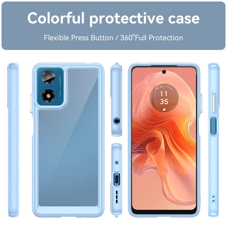 For Motorola Moto G04 Colorful Series Acrylic Hybrid TPU Phone Case(Blue) - Motorola Cases by PMC Jewellery | Online Shopping South Africa | PMC Jewellery | Buy Now Pay Later Mobicred