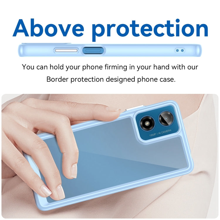 For Motorola Moto G04 Colorful Series Acrylic Hybrid TPU Phone Case(Blue) - Motorola Cases by PMC Jewellery | Online Shopping South Africa | PMC Jewellery | Buy Now Pay Later Mobicred