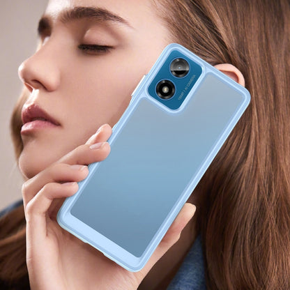 For Motorola Moto G04 Colorful Series Acrylic Hybrid TPU Phone Case(Blue) - Motorola Cases by PMC Jewellery | Online Shopping South Africa | PMC Jewellery | Buy Now Pay Later Mobicred