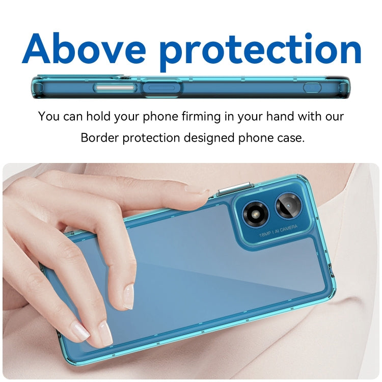 For Motorola Moto G04 Colorful Series Acrylic Hybrid TPU Phone Case(Transparent Blue) - Motorola Cases by PMC Jewellery | Online Shopping South Africa | PMC Jewellery | Buy Now Pay Later Mobicred