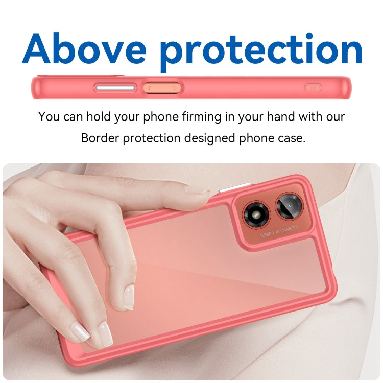 For Motorola Moto G24 Colorful Series Acrylic Hybrid TPU Phone Case(Red) - Motorola Cases by PMC Jewellery | Online Shopping South Africa | PMC Jewellery | Buy Now Pay Later Mobicred