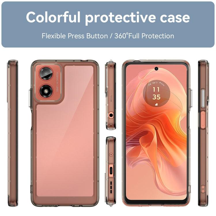 For Motorola Moto G24 Colorful Series Acrylic Hybrid TPU Phone Case(Transparent Grey) - Motorola Cases by PMC Jewellery | Online Shopping South Africa | PMC Jewellery | Buy Now Pay Later Mobicred