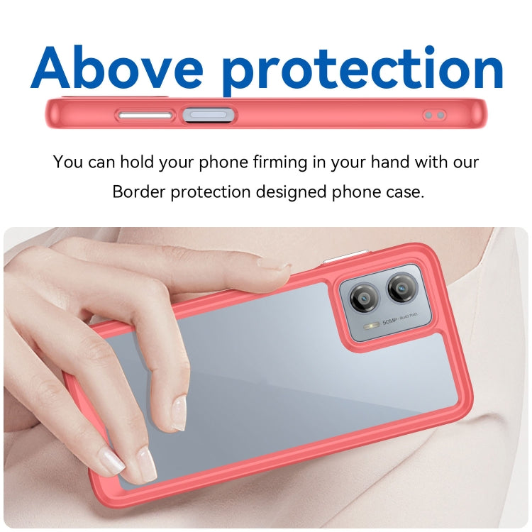 For Motorola Moto G53 5G Colorful Series Acrylic Hybrid TPU Phone Case(Red) - Motorola Cases by PMC Jewellery | Online Shopping South Africa | PMC Jewellery | Buy Now Pay Later Mobicred