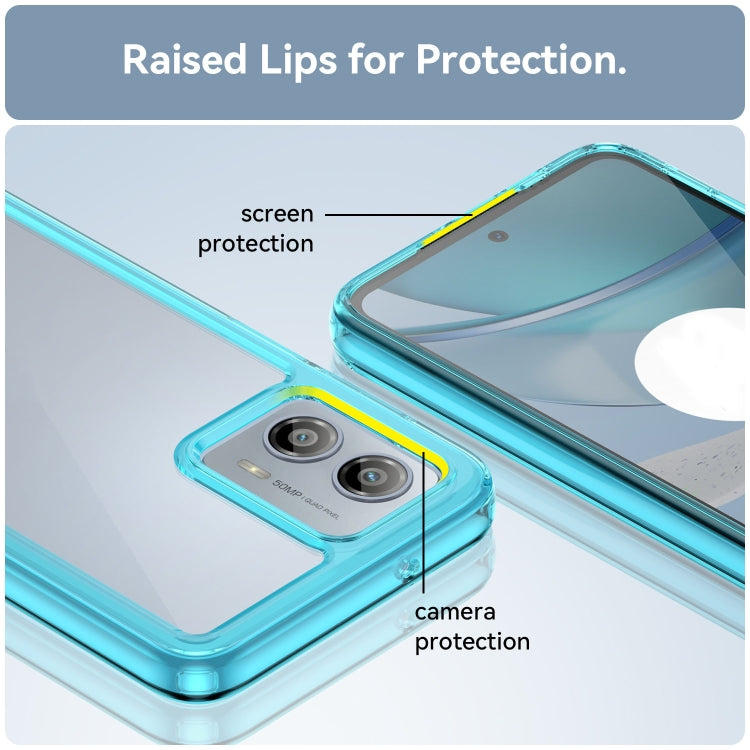 For Motorola Moto G53 5G Colorful Series Acrylic Hybrid TPU Phone Case(Transparent Blue) - Motorola Cases by PMC Jewellery | Online Shopping South Africa | PMC Jewellery | Buy Now Pay Later Mobicred