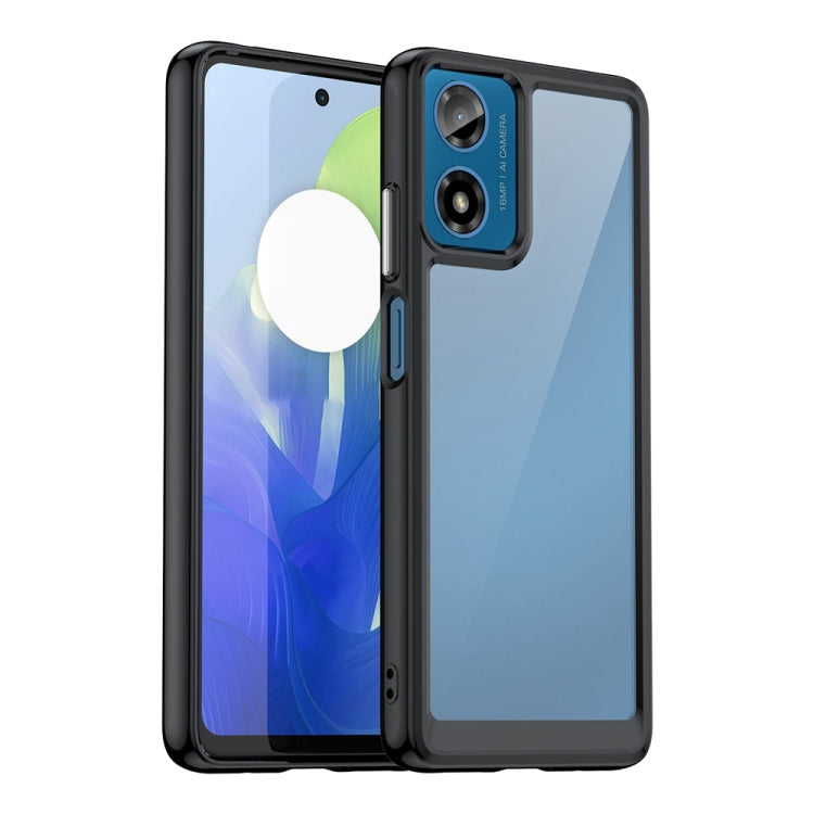 For Motorola Moto G24 Power Colorful Series Acrylic Hybrid TPU Phone Case(Black) - Motorola Cases by PMC Jewellery | Online Shopping South Africa | PMC Jewellery | Buy Now Pay Later Mobicred