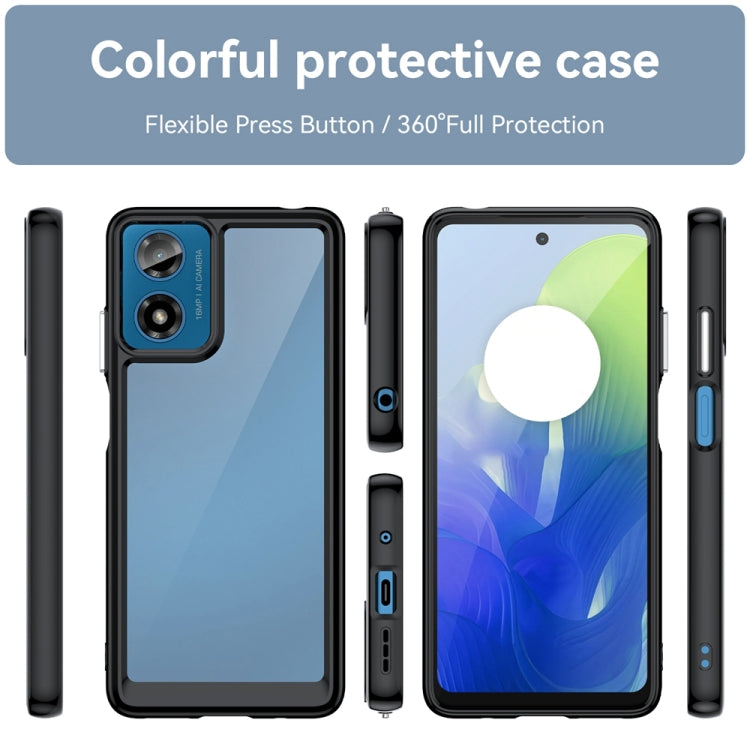 For Motorola Moto G24 Power Colorful Series Acrylic Hybrid TPU Phone Case(Black) - Motorola Cases by PMC Jewellery | Online Shopping South Africa | PMC Jewellery | Buy Now Pay Later Mobicred